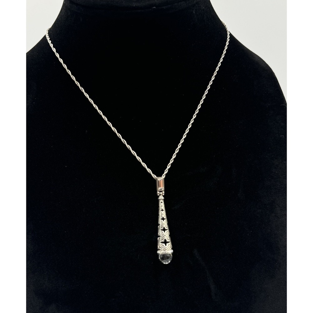 Brighton Castillo Crystal Silver Plated Necklace Mystic Wand Pendant Fantasy